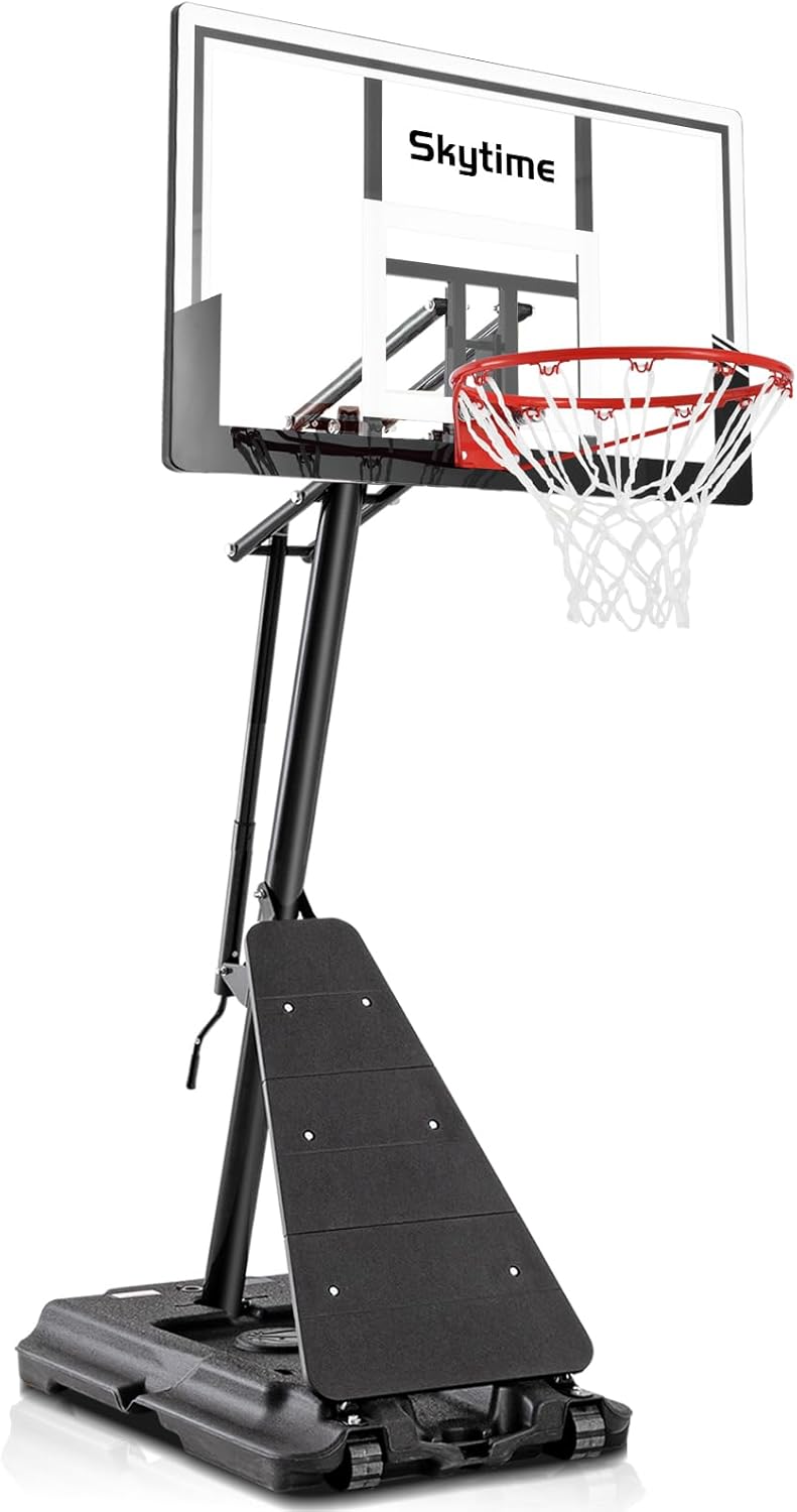 Skytime Basketball Hoop Outdoor,Adjustable Portable Basketbal Goal System with 5.3-10ft Height Stepless Regulation